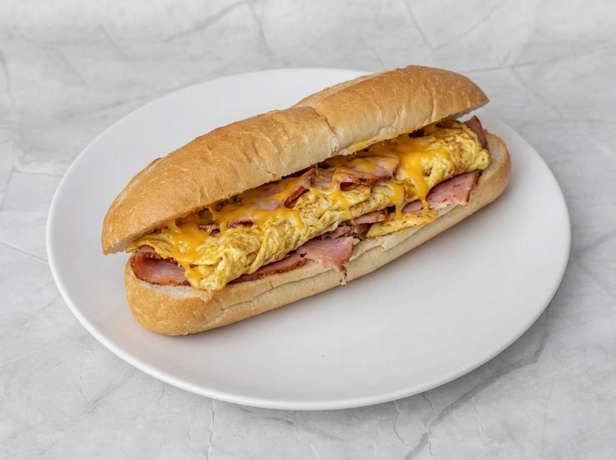 Large Spiced Ham Egg Cheese Sub